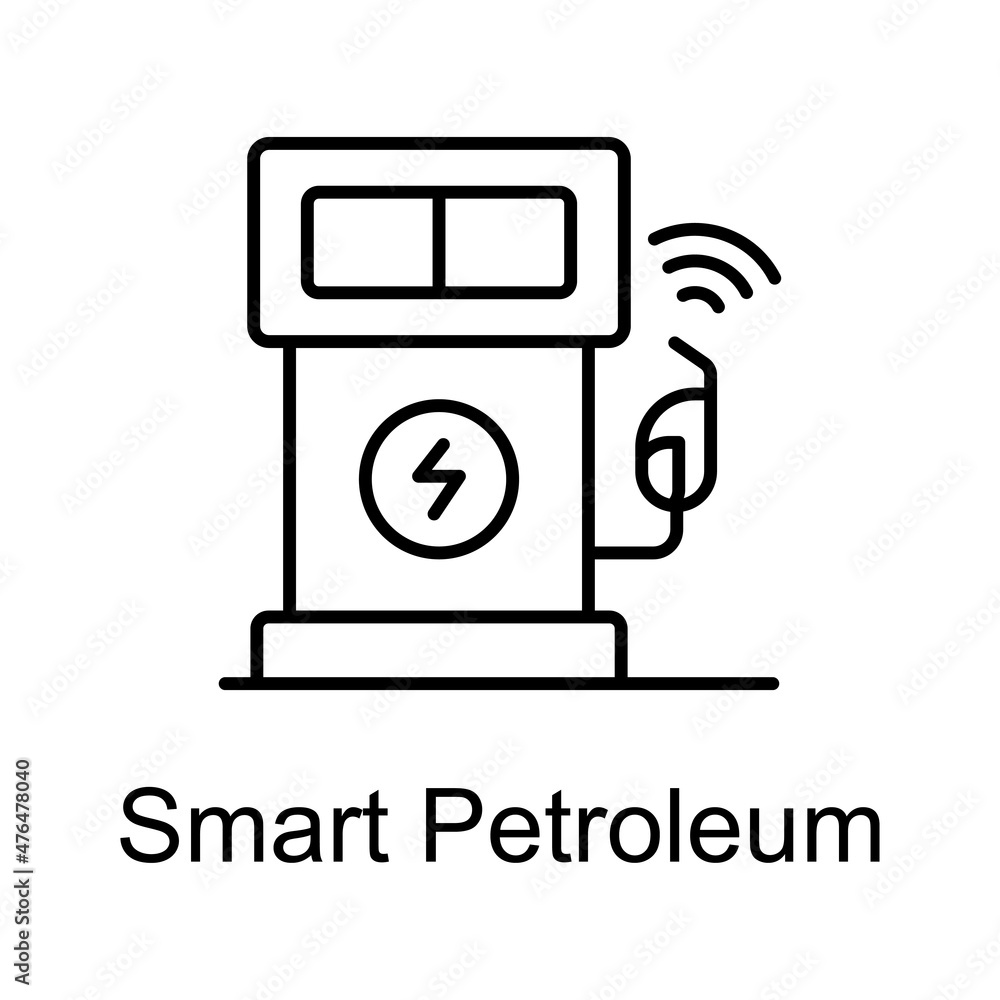 Poster smart petroleum vector outline icon for web isolated on white background eps 10 file