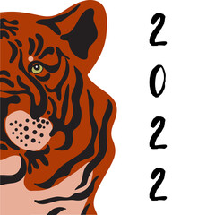 Chinese lunar new year of the tiger. Vector illustration.