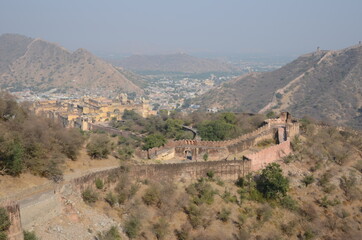 Massive ramparts are defending Amber Fort