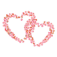 Blush pink foil confetti placer vector composition. Valentine's day background design. Delicate lustering bead elements holiday decor. Romantic love valentine confetti.