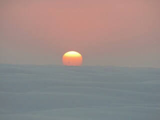 Wonderful sunset in Lençois Maranhenses National Park - Barreirinhas, Maranhão - Brazil