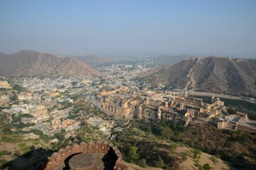 Fototapeta na wymiar Amber Fort: panoramic view from Jaigarh
