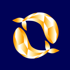 Vector design of a zodiak sign - Pisces/Fish Abstract modern art object & illustration © Polina