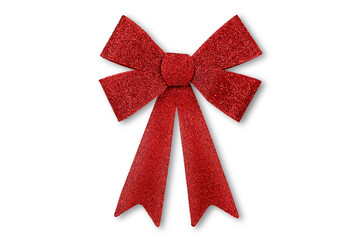 red xmas bow isolated