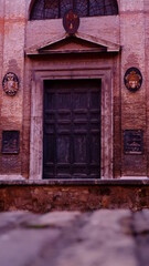 Detail of the Church of Santa Maria di Sibiola, Serdiana, Sardinia, Italy