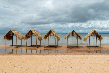 Reflections in water. Landscape in the Tapajos River, Brazilian Amazon.