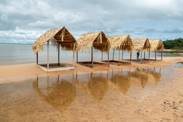 Reflections in water. Landscape in the Tapajos River, Brazilian Amazon.