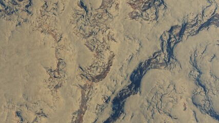 3d render of abstract planet surface with high detailed relief