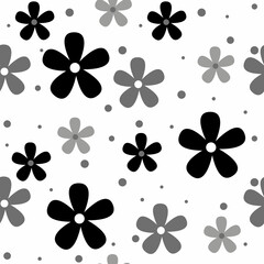 Cute pattern in small flower. Black and white pattern