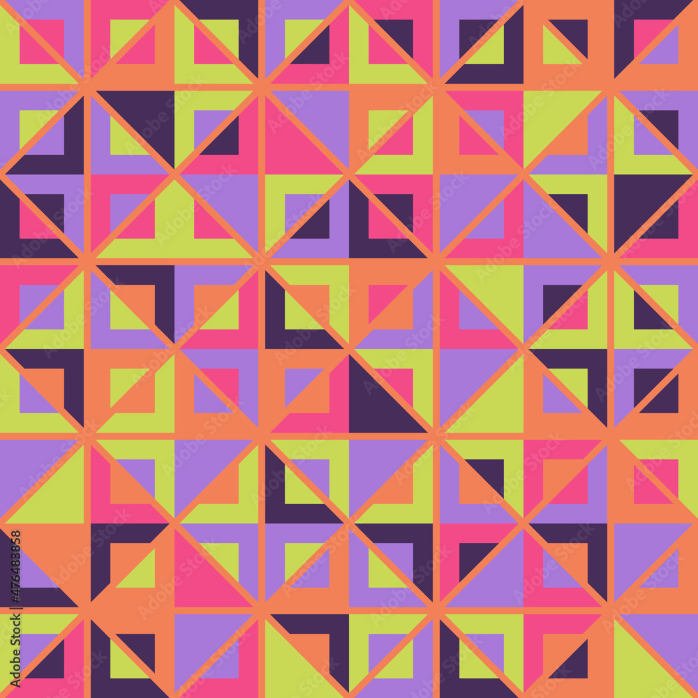 Aufkleber seamless geometric pattern with triangles. colorful vector background