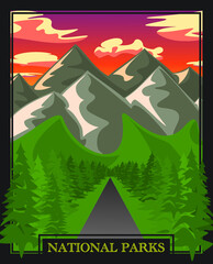 mountain landscape illustration