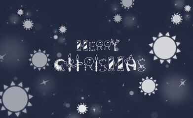 Fototapeta na wymiar beautiful Merry Christmas word on plain background. minimalism style 