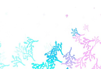 Light Pink, Blue vector natural backdrop with branches.
