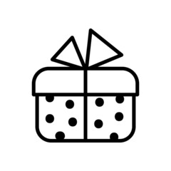 Festive gift box icon with bow isolated