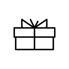 Festive gift box icon with bow isolated