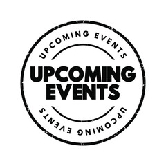 Upcoming Events text stamp, concept background