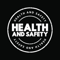 Health And Safety text stamp, medical concept background