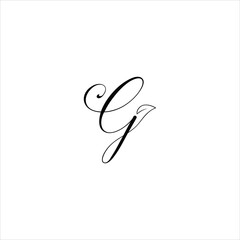letter g logo vector leaf template line