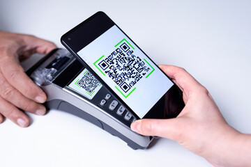 new year shopping concept with pos reader