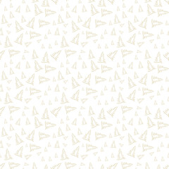 Sketch Christmas Tree Seamless Pattern, New Year Background