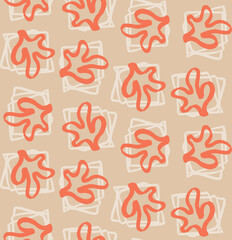 Seamless pattern with organic shapes inspired by matisse. Modern art trendy vector background