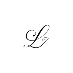 letter l logo vector leaf template line
