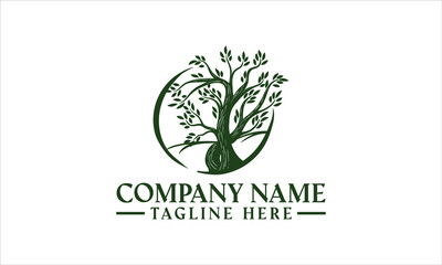 tree logo, simple vintage, modern. suitable for lovers of nature lovers.