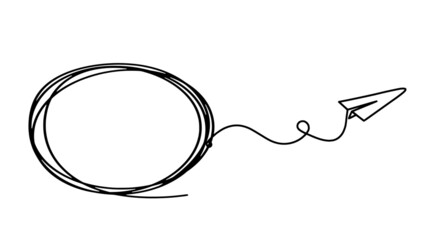 Oval with signs as line drawing on white background. Vector
