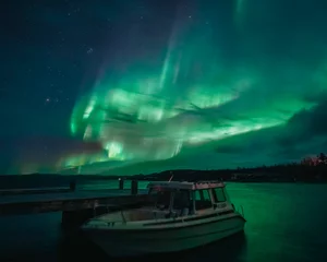 Foto auf Alu-Dibond northern lights aurora borealis in Tromso Norway © Dimitri