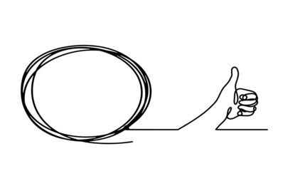 Oval with signs as line drawing on white background. Vector
