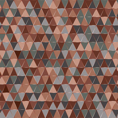 Seamless ornament from triangles. Shades of brown, gray and beige. Wrapping paper, cloth. Vector
