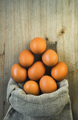 Organic eggs. Natural healthy food and organic farming concept.