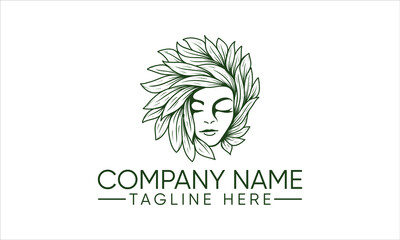 beauty logo, beautiful girl, natural healthy hair, feminine. suitable for beauty salon logo, cosmetic logo, health logo.