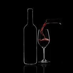 wine bottle and glass