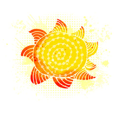 The sun is abstract. Hello summer. Vector illustration