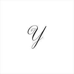 letter y logo vector leaf template line