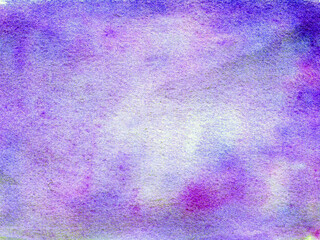 Purple watercolor background with spots, dots, blurred circles. Hand-drawn illustration