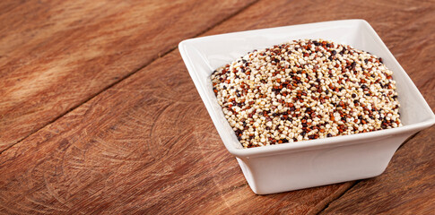 Chenopodium Quinoa - Photo Of Real Quinoa Seed Mix: White, Red And Black Quinoa
