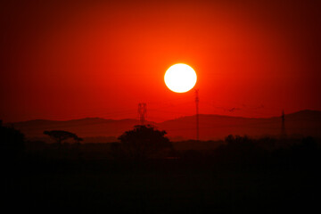 sunset in the mountains