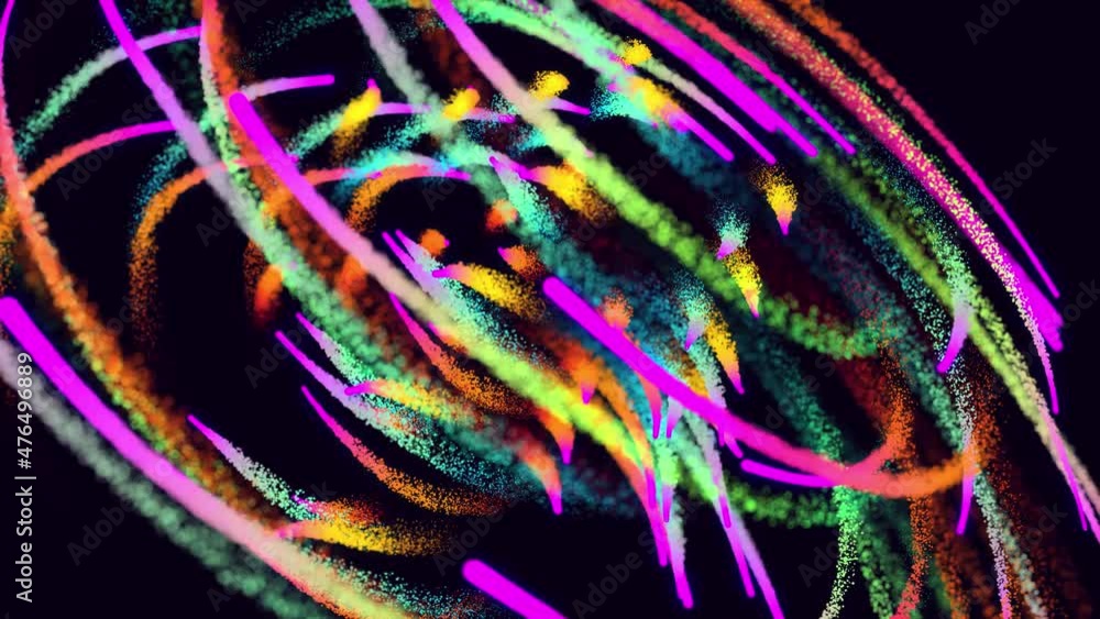 Poster magic particles form beatuful trails. swirl structure. 3d render abstract colorful explosion with lu