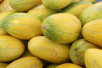 pile of melons in the wet market