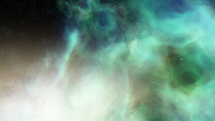 Planetary nebula in deep space. Abstract colorful background 3d render