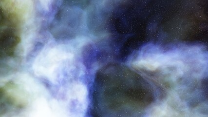 Planetary nebula in deep space. Abstract colorful background 3d render