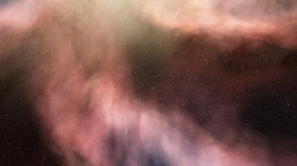 Planetary nebula in deep space. Abstract colorful background 3d render