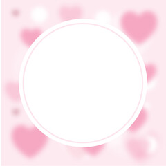 Blurred heart background with place for text, Valentine’s day concept, present. Pastel colored, pink hearts card, heart shapes, copy space