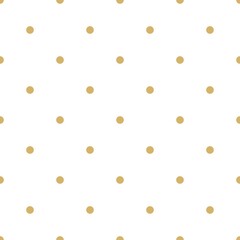 Simple gold circles geometric christmas pattern on white background for wrapping paper vector illustration