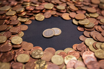 Tas de centimes d'Euro