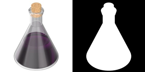3D rendering illustration of a conical potion flask