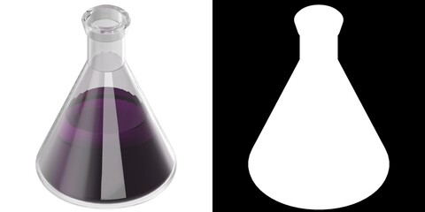 3D rendering illustration of a conical potion flask