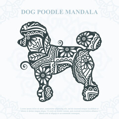 Dog Poodle Mandala. Boho Style elements. vector illustration.